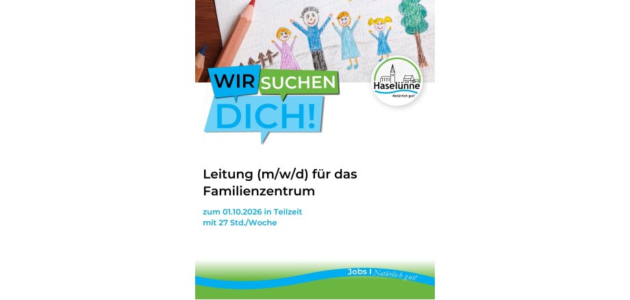 Mitarbeiter (m/w/d) für die Leitung für das Familienzentrum